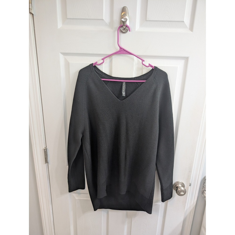 Athleta‎ Hanover Travel Tunic Womens Black Merino Blend Pullover - Size XL